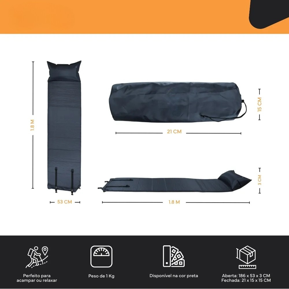 Colchonete Inflável Poliéster PVC Cozy ALL TREK