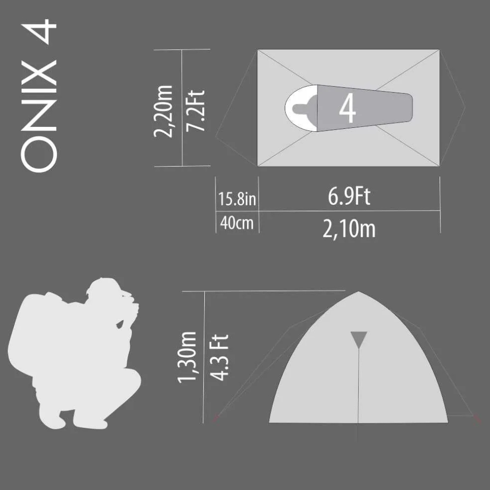 Barraca de Camping Onix - 3/4 Pessoas Blackout