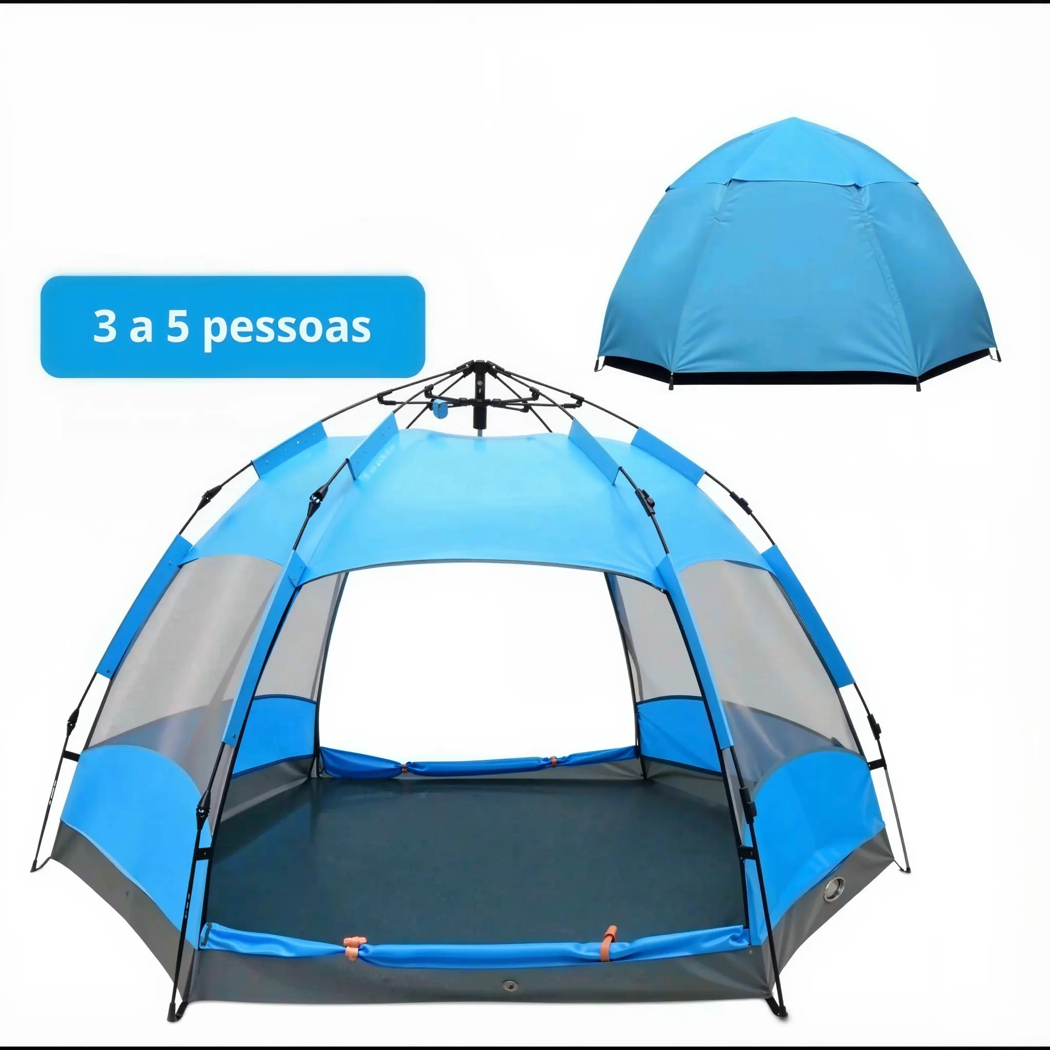 Tenda Barraca Camping Praia Viagem Acampamento 4 A 6 Pessoas com Capa