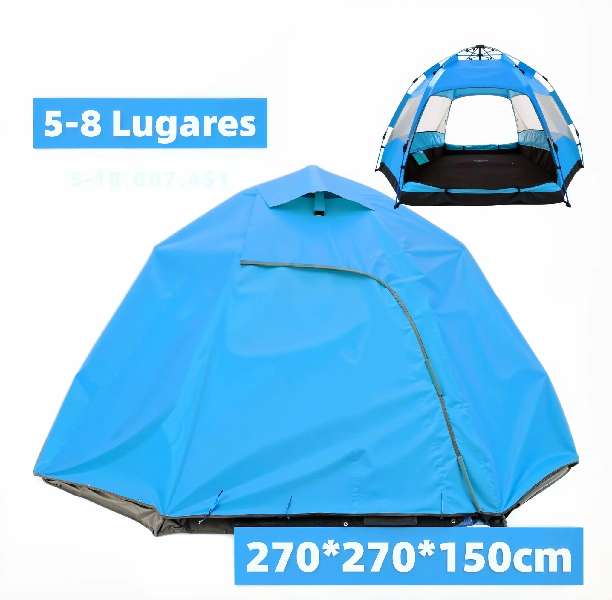 Tenda Barraca Camping Praia Viagem Acampamento 4 A 6 Pessoas com Capa